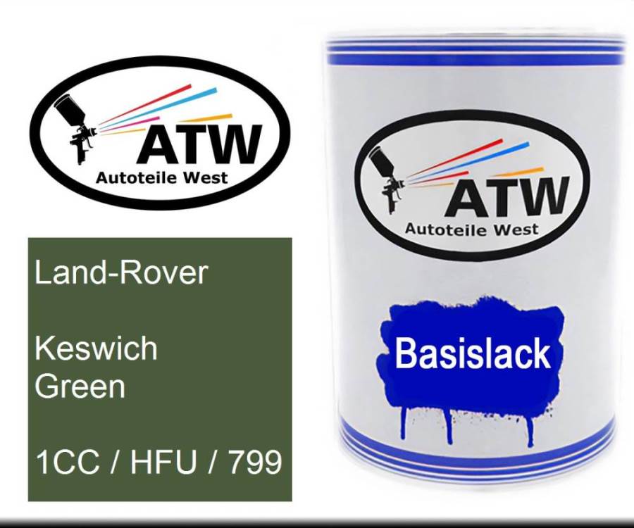 Land-Rover, Keswich Green, 1CC / HFU / 799: 500ml Lackdose, von ATW Autoteile West.